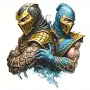 mortal kombat scorpion and subzero tattoo design idea