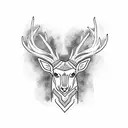 deer head  tattoo design idea