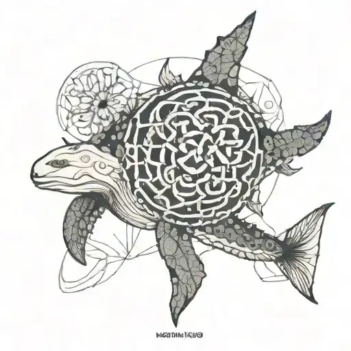 Marine animal tattoo design such as whale, shark, jellyfish, turtles, etc. Geometric lines. World maps. O tattoo design idea