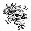 Skull and Roses tattoo design idea