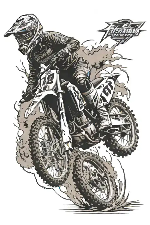 motocross, spinal injury, knee injury, collarbone injury, elbow injury, wrist injury reflect on body tattoo design idea