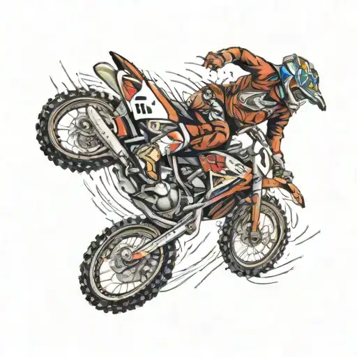 motocross, spinal injury, knee injury, collarbone injury, elbow injury, wrist injury reflect on body tattoo design idea