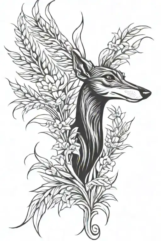 Wheat Sheaf. Fleur De Lis. Greyhound. 3 5-pointed stars. tattoo design idea