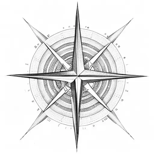 world with compass rose and aviation tattoo design idea