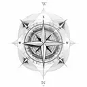 world with compass rose and aviation tattoo design idea