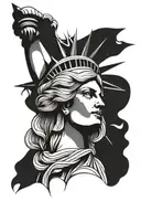 lady liberty holding tattoo design idea