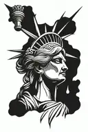 lady liberty holding tattoo design idea