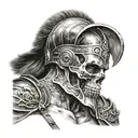 a gladiator with a skull tattoo design idea