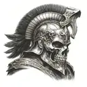 a gladiator with a skull tattoo design idea