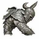 a gladiator with a skull tattoo design idea
