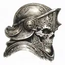 a gladiator with a skull tattoo design idea