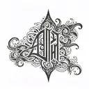 Adoni written in Hebrew letters tattoo design idea