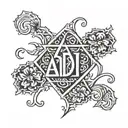 Adoni written in Hebrew letters tattoo design idea