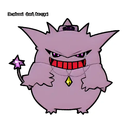 Gengar with diamond necklace  tattoo design idea
