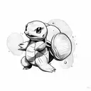 Squirtle with sunglasses  tattoo design idea