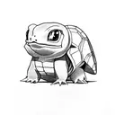Squirtle with sunglasses  tattoo design idea
