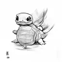 Squirtle with sunglasses  tattoo design idea