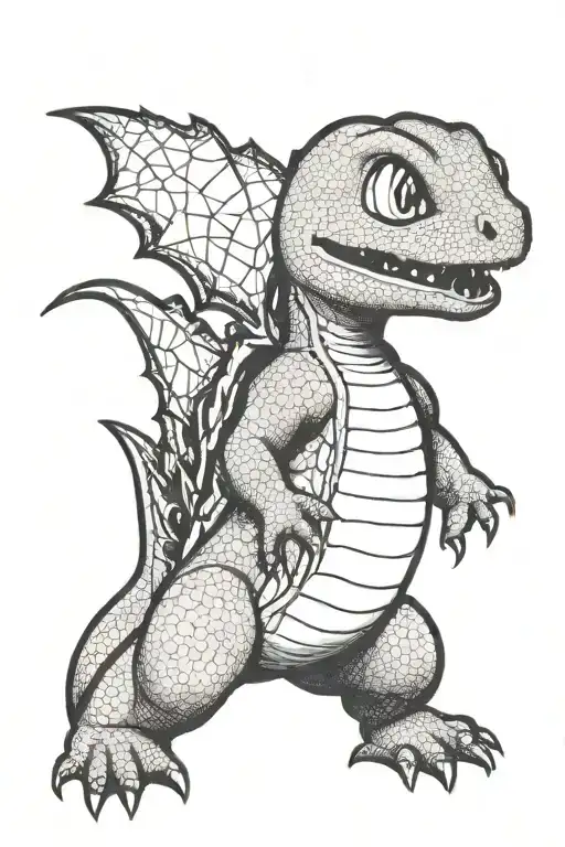 Charmander pokemon holding tattoo design idea