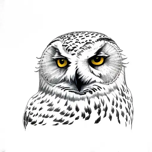 snowy owl and mountains tattoo design idea
