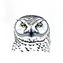 snowy owl and mountains tattoo design idea