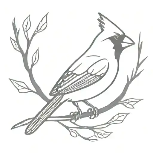 red cardinal tattoo design idea