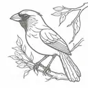red cardinal tattoo design idea
