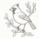 red cardinal tattoo design idea