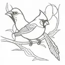 red cardinal tattoo design idea