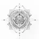 An elegant design featuring a cancer constellation and an aquarius constellation merging together with musical elements tattoo design idea