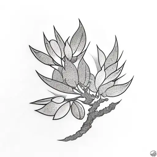 Olive Branch with olive  tattoo design idea