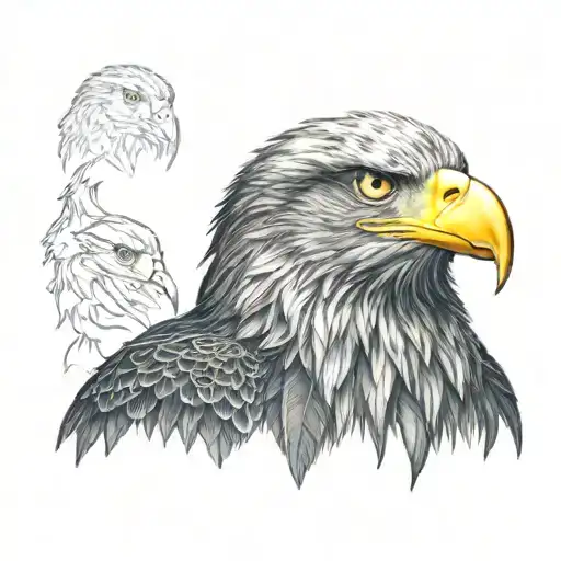 eagle with blue eyes tattoo design idea