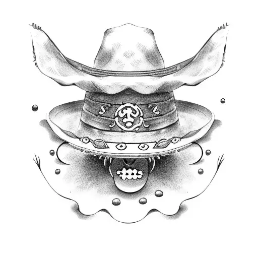 sombrero de luffy con la gomu gomu no mi tattoo design idea