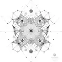 A constellation of stars forming a silhouette of a fashion design dress tattoo design idea