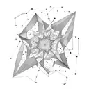 A constellation of stars forming a silhouette of a fashion design dress tattoo design idea