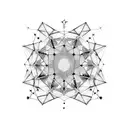 A constellation of stars forming a silhouette of a fashion design dress tattoo design idea