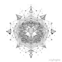 A constellation of stars forming a silhouette of a fashion design dress tattoo design idea