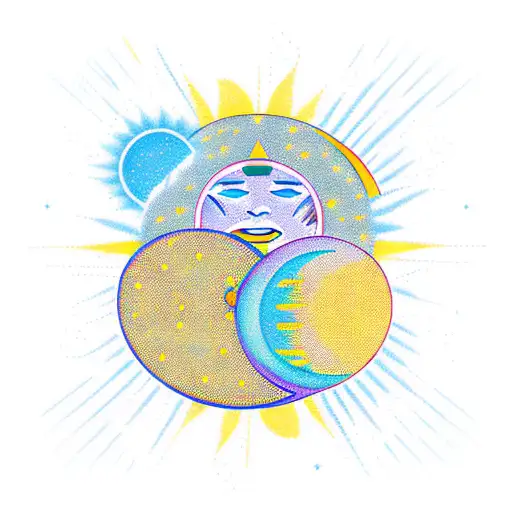 Sun and Moon tattoo design idea