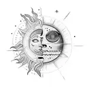 Sun and Moon tattoo design idea
