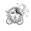 Sun and Moon tattoo design idea