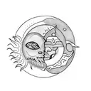Sun and Moon tattoo design idea
