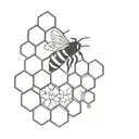 bee on honeycomb tattoo design idea
