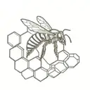 bee on honeycomb tattoo design idea
