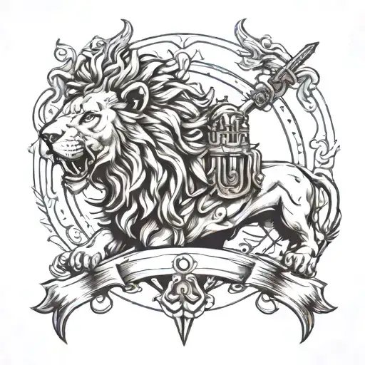 The Lion and the Gladiator tattoo design idea