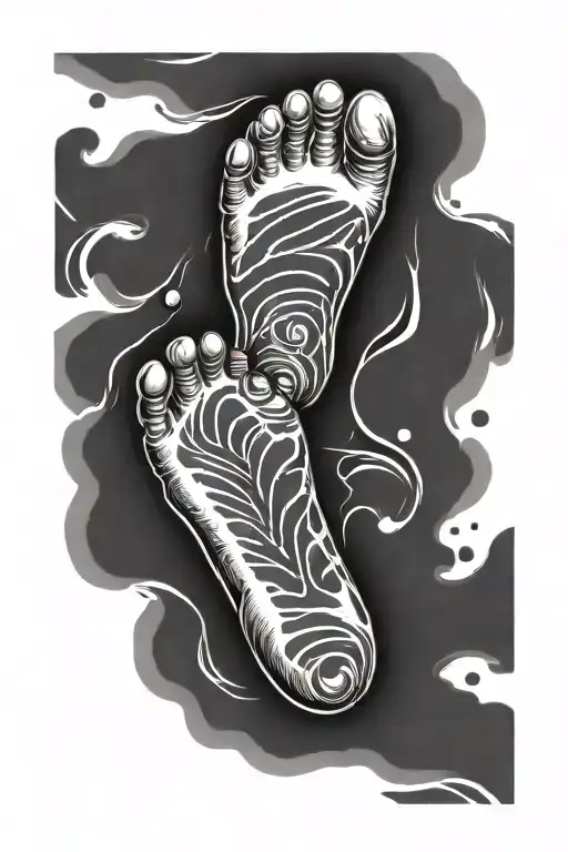 baby foot print tattoo design idea