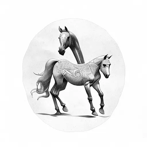 Venetian horse sea tattoo design idea