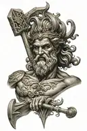 poseidon holding the trident tattoo design idea