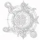 YHWH written tattoo design idea