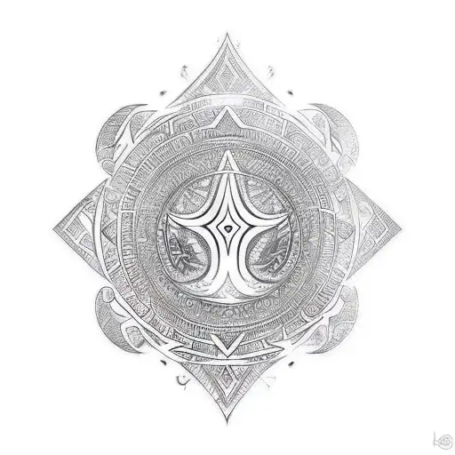 /imagine tribal style tattoo design that depicts a radiant sun with tribal patterns, the tattoo symbolizes vitality, ene tattoo design idea