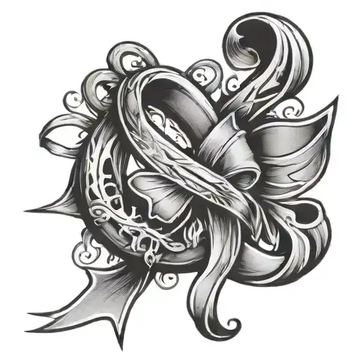 lung cancer ribbon tattoo design idea