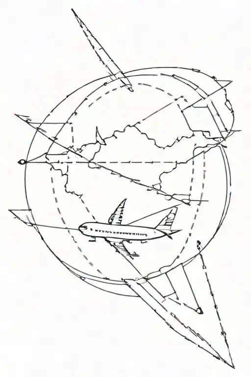 dashed heart with a plane on one side of the line and on the other the Bulgarian geographical outline tattoo design idea
